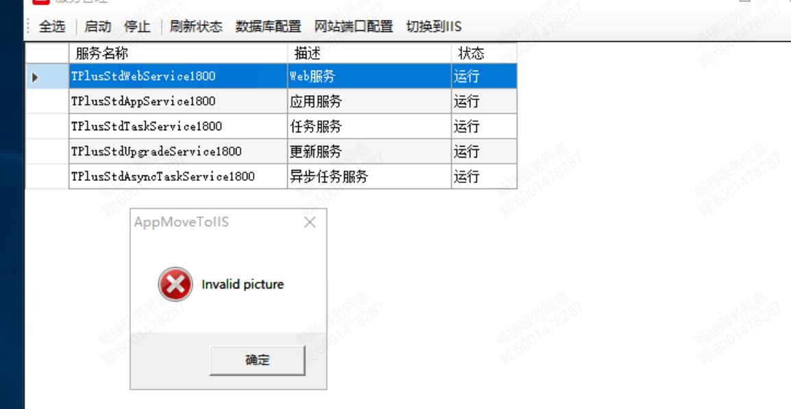 Invalid Picture 【用友软件官方热线:400-150-8768】切换至IIS,报错:Invalid Picture